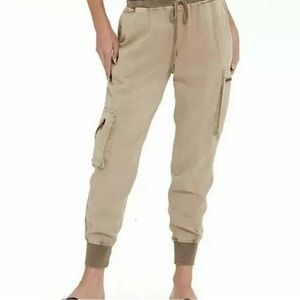 Young Fabulous & Broke Jupiter Zip‎ Cargo Joggers Pants Tan S Retail  $165